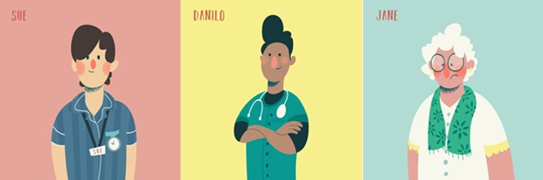 Illustration of Sue Danilo and Jane