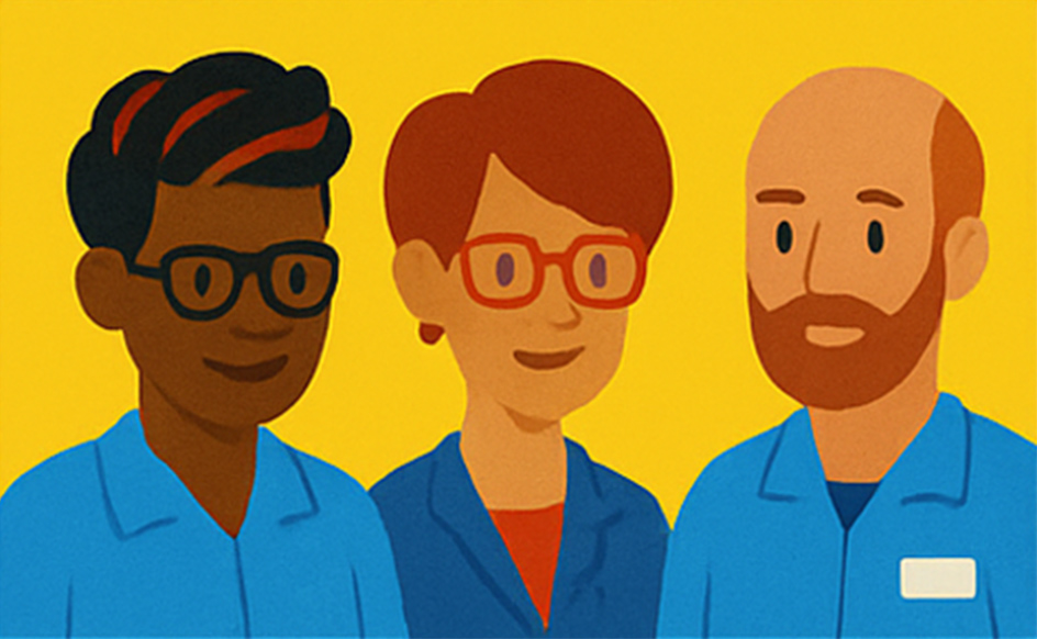 Infographic of three nurses of different ethnicities